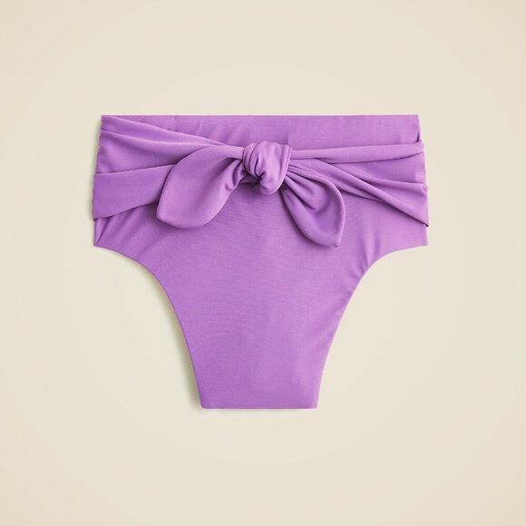 J.Crew Bikini Bottom Tie High Rise Women's XXS Knotted Front Viola Swimwear NWT - Picture 1 of 10